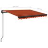 vidaXL Auvent manuel r&eacute;tractable avec poteaux 3x2,5 m Orange et marron