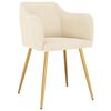 vidaXL Chaises &agrave; manger lot de 6 cr&egrave;me velours