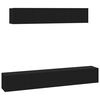 vidaXL Ensemble de meubles TV 4 pcs Noir Bois d'ing&eacute;nierie