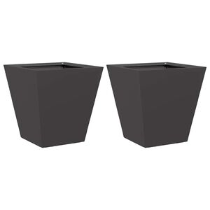 vidaXL Jardini&egrave;res 2 pcs noir 30x30x30 cm acier