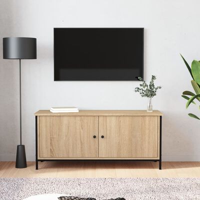 vidaXL Meuble TV avec portes chêne sonoma 102x35x45 cm bois ingénierie