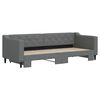 vidaXL Lit de jour avec gigogne sans matelas gris fonc&eacute; 80x200 cm