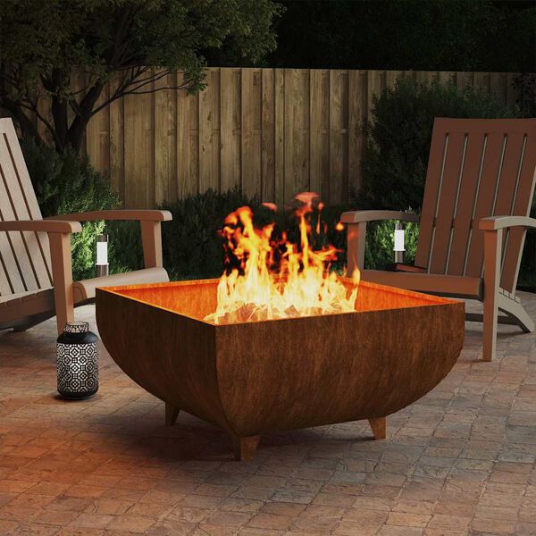 vidaXL Foyer 80x80x42 cm acier corten
