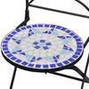 vidaXL Mobilier de bistro 3 pcs mosaïque Carreau céramique Bleu Blanc