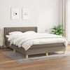 vidaXL Sommier à lattes de lit avec matelas Taupe 140x190 cm Tissu