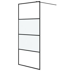 vidaXL Paroi de douche Noir 90x195 cm Verre ESG demi-d&eacute;poli