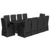 vidaXL Ensemble &agrave; manger de jardin 11 pcs coussins noir r&eacute;sine tress&eacute;e