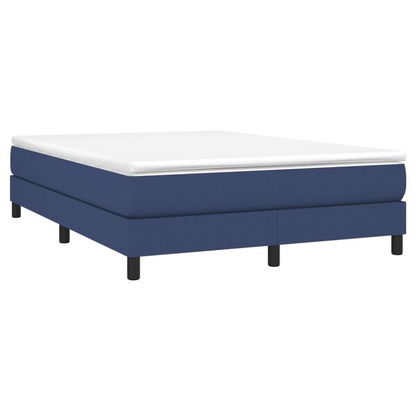 vidaXL Sommier &agrave; lattes de lit avec matelas Bleu 140x200 cm Tissu