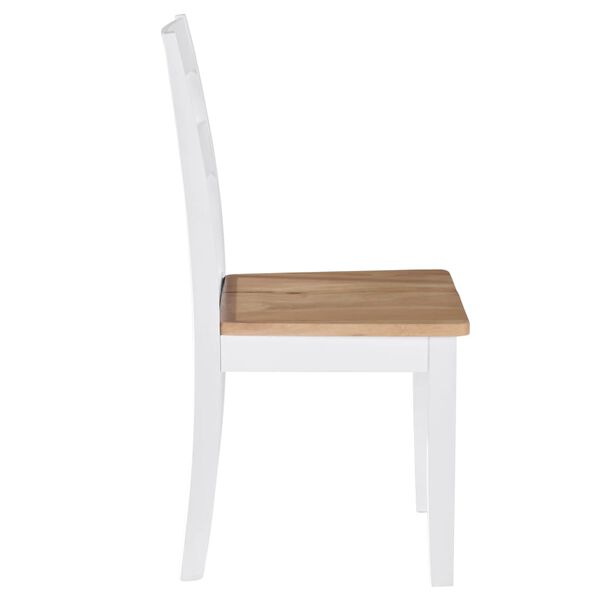 vidaXL Chaises à manger lot de 2 blanc bois hévéa massif