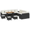 vidaXL Ensemble de canap&eacute; de jardin 14 pc Noir polyrotin