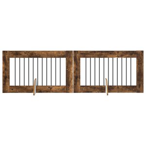 vidaXL Portillon pour chien avec supports 2 pcs Ch&ecirc;ne fum&eacute; 100 x 60 cm