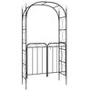 vidaXL Arche de jardin avec portail noir 108x45x235 cm acier