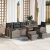 vidaXL Ensemble de canap&eacute; de jardin avec coussin 10 pcs Gris