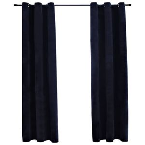 vidaXL Rideaux occultants et anneaux 2 pcs noir 94x213 cm velours
