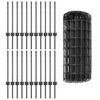vidaXL Cl&ocirc;ture avec poteau Gris 0,6 x 50 m Acier et PVC
