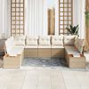vidaXL Ensemble de canap&eacute; de jardin 5 pcs Beige et cr&egrave;me Polyrotin