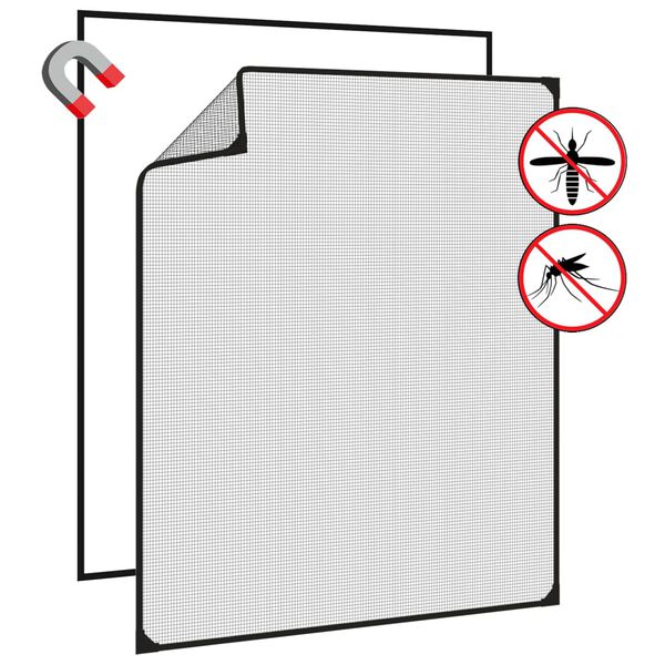 vidaXL Moustiquaire magn&eacute;tique pour fen&ecirc;tres anthracite 100x120 cm