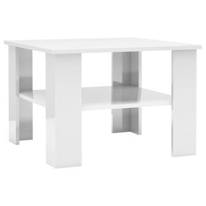 vidaXL Table basse Blanc brillant 60x60x42 cm Bois d&rsquo;ing&eacute;nierie