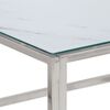 vidaXL Table basse argent&eacute; acier inoxydable et verre tremp&eacute;