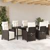 vidaXL Ensemble de salle &agrave; manger pour jardin 7 pcs Marron polyrotin