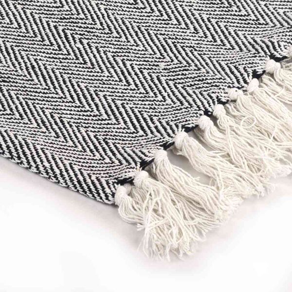 vidaXL Couverture coton &agrave; chevrons 125x150 cm Bleu marine