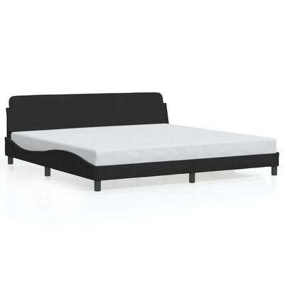 vidaXL Cadre de lit avec tête de lit Noir 200x200 cm Velours