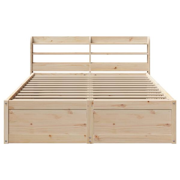 vidaXL Cadre de lit avec t&ecirc;te de lit 140x190 cm bois de pin massif
