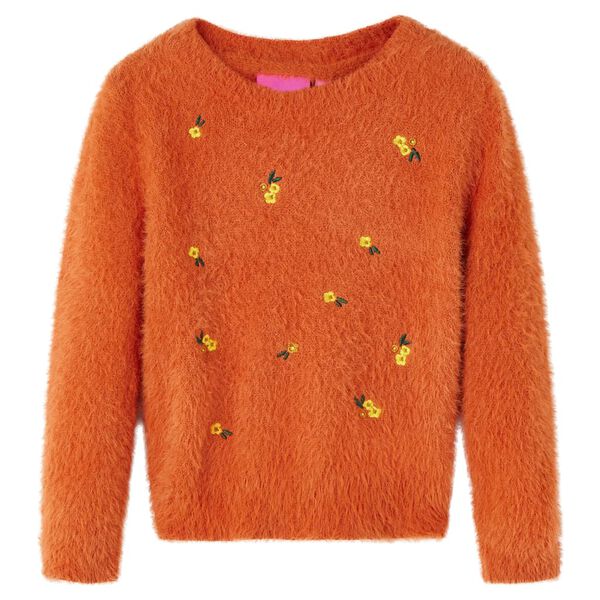 Pull-over tricot&eacute; pour enfants orange br&ucirc;l&eacute; 116