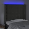 vidaXL T&ecirc;te de lit &agrave; LED Gris fonc&eacute; 83x16x118/128 cm Velours