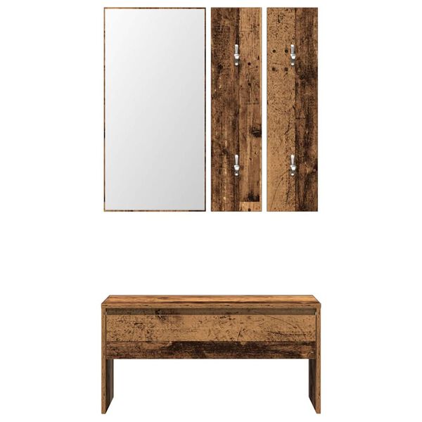 vidaXL Ensemble de meubles de couloir vieux bois bois d'ingénierie