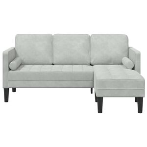 vidaXL Ensemble de Canap&eacute;s avec coussin Gris clair Polyester