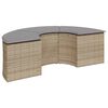 vidaXL Salon de jardin 2 pcs demi-rond beige r&eacute;sine tress&eacute;e