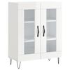 vidaXL Buffet haut Blanc brillant 69,5x34x180 cm Bois d'ing&eacute;nierie