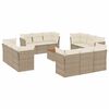 vidaXL Salon de jardin avec coussins 13 pcs beige r&eacute;sine tress&eacute;e