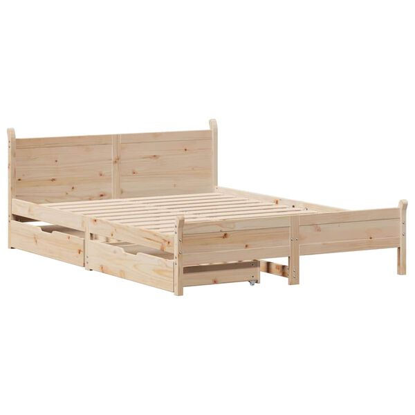 vidaXL Cadre de lit sans matelas 140x200 cm bois massif de pin