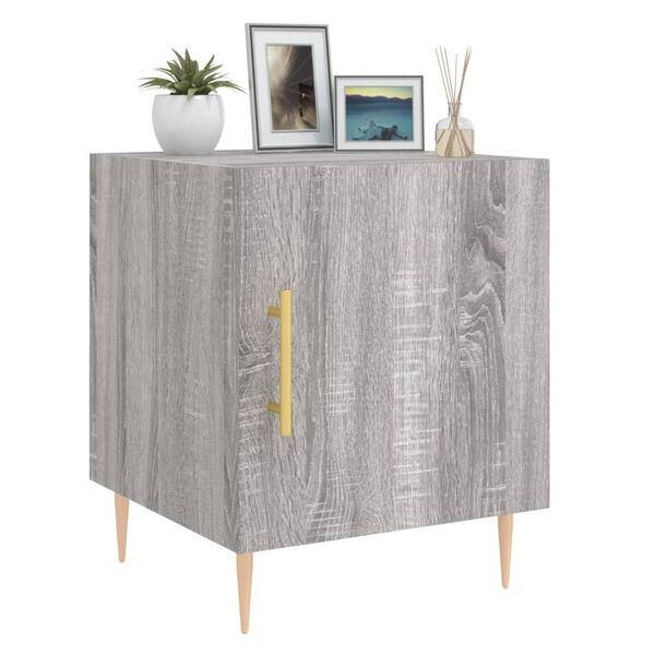 vidaXL Tables de chevet 2 pcs sonoma gris 40x40x50cm bois d'ing&eacute;nierie