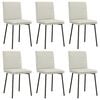 vidaXL Chaises &agrave; manger lot de 6 cr&egrave;me velours