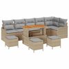 vidaXL Ensemble de canap&eacute; de jardin 10 pc Beige polyrotin