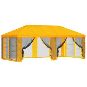 vidaXL Housse de tonnelle avec murs lat&eacute;raux 6 x 3 m Jaune Polyester