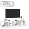 vidaXL Meubles TV 3 pcs Blanc Bois d'ing&eacute;nierie