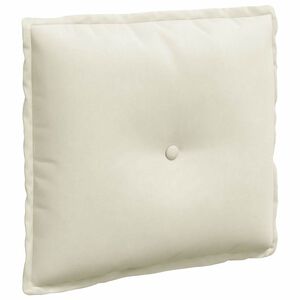vidaXL Coussin de Dos Cr&egrave;me 50 x 45 cm Tissu en velours c&ocirc;tel&eacute;