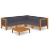 vidaXL Salon de jardin 6 pcs avec coussins Bois d'acacia solide