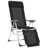 vidaXL Chaises de camping pliables lot de 2 repose-pied Noir Aluminium