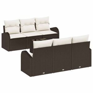 vidaXL Ensemble de canap&eacute; de jardin Marron 55 x 55 x 37 cm polyrotin