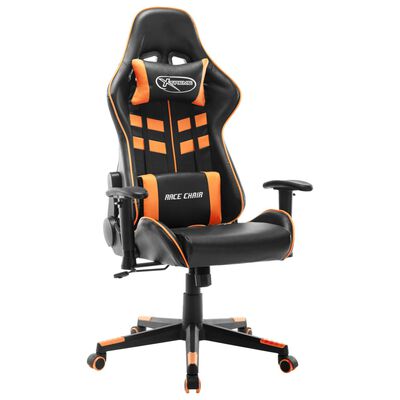 vidaXL Chaise de jeu Noir et orange Cuir artificiel