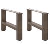 vidaXL Pieds de table basse en acier naturel 2 pi&egrave;ces 50 x (30-31) cm Acier