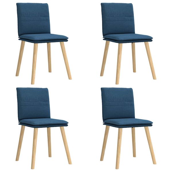 vidaXL Chaises &agrave; manger lot de 4 bleu tissu