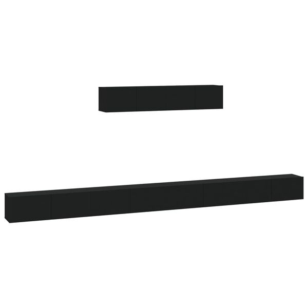 vidaXL Ensemble de meubles TV 6 pcs Noir Bois d'ing&eacute;nierie