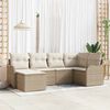 vidaXL Ensemble de canap&eacute; de jardin 6 pcs Beige Poly rotin