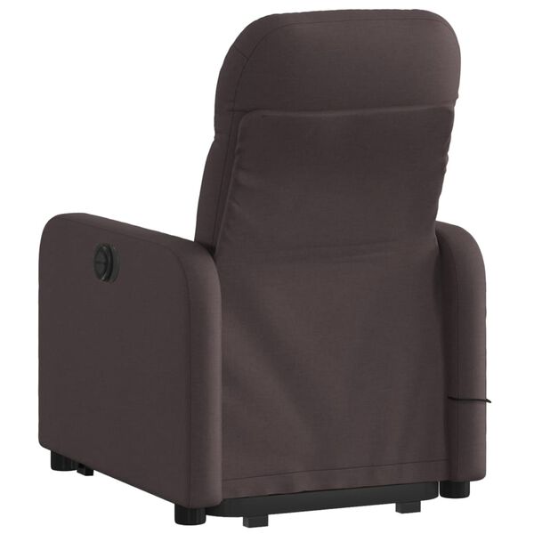 vidaXL Fauteuil inclinable de massage &eacute;lectrique Marron fonc&eacute; Tissu
